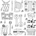 Hand draw music theme doodles Royalty Free Stock Photo