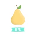 Hand draw pear isolated on white. Royalty Free Stock Photo