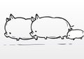 Hand draw pig family Royalty Free Stock Photo