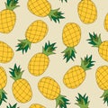 Hand draw seamless pattern of pineapple. Vector illustration