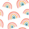 Hand draw seamless pattern with rainbow