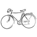 Hand draw simple sketch bike