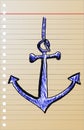 Hand draw sketch, anchor Royalty Free Stock Photo