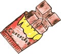 Hand draw sketch, chocolate bar