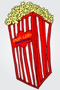 Hand draw sketch of pop corn at gray Royalty Free Stock Photo
