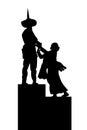 Hand Draw Sketch silhouette Statue of Tugu Tani (one of statue in Jakarta, Indonesia)