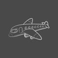 Hand draw sketch Transportation Travel icons plane