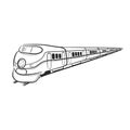 Hand draw sketch Transportation Travel icons train Royalty Free Stock Photo