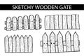 Hand draw sketch of Wooden Gate
