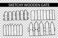 Hand draw sketch of Wooden Gate