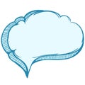 blue bubble speech with hand draw style Royalty Free Stock Photo