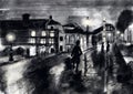 Hand draw street night