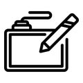 Hand draw tool icon outline vector. Stylus pad Royalty Free Stock Photo