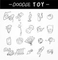 Hand draw toy element icons set