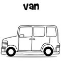 Hand draw transportation of van Royalty Free Stock Photo