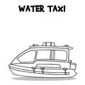 Hand draw of water taxi transport