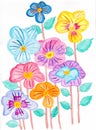 Hand draw watercolor of Pansies Flower illustration