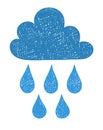 Hand draw the weather cloud. Scribble style vector illustration.