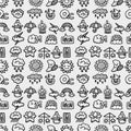 Hand draw weather seamless pattern