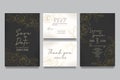 Hand draw wedding invitation template with roses and leaves Royalty Free Stock Photo