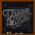 Hand draw white chalk on board tailor shop calligraphy
