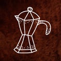 Hand drawan vector coffee maker on textured paper Royalty Free Stock Photo