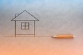 Hand drawing abstract house Royalty Free Stock Photo