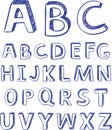 Hand drawing alphabet. vector for design Royalty Free Stock Photo