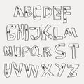 Hand drawing alphabet Vector Royalty Free Stock Photo