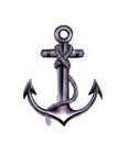 Hand drawing anchor