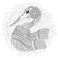 Hand drawn decorated swan. Image for adult coloring books, page Royalty Free Stock Photo