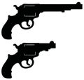 The black silhouette of two revolvers Royalty Free Stock Photo