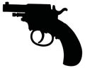 The silhouette of an old short revolver Royalty Free Stock Photo