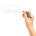 Hand drawing car Royalty Free Stock Photo