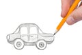 Hand drawing car Royalty Free Stock Photo