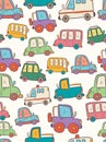 Hand drawing car cartoon collection, pattern vector, vintage design Royalty Free Stock Photo