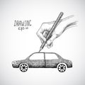 Hand drawing car Royalty Free Stock Photo