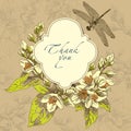 Hand drawing card flower background