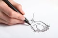 Hand drawing caricature Royalty Free Stock Photo
