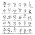 Hand drawing cartoon character happy kids