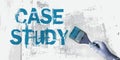 Hand drawing Case study words with paintbrush. Business education concept Royalty Free Stock Photo