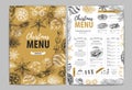 Hand drawing Christmas holiday menu design. Restaurant menu