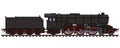 Retro black steam locomotive