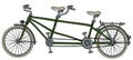 The green tandem bicycle