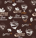 Hand Drawing coffee seamless pattern