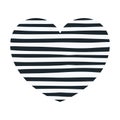 Hand drawing dark blue lines in heart shape decorative
