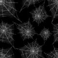 Hand drawing decorative cobweb seamless pattern, sketch style Royalty Free Stock Photo