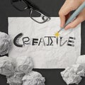 Hand drawing design word CREATIVE Royalty Free Stock Photo