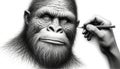 Hand Drawing a Detailed Gorilla Portrait