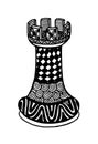 Hand drawing doodle Sketch Chess Rook Vector Illustration Art Royalty Free Stock Photo